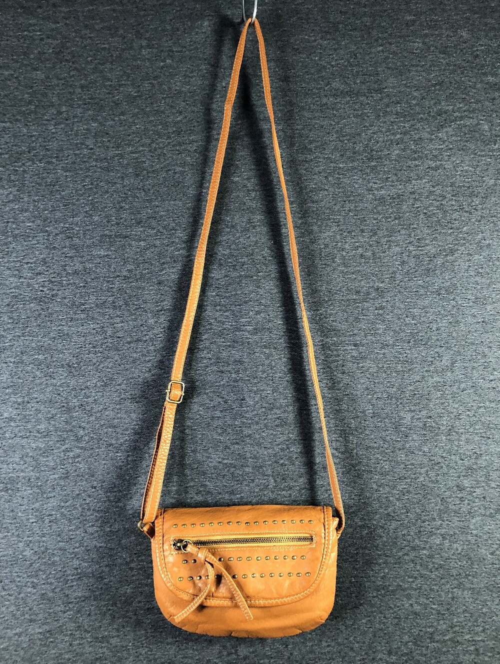 Vintage Joe Boxer Tan Vegan Studded Crossbody Bag - Women
